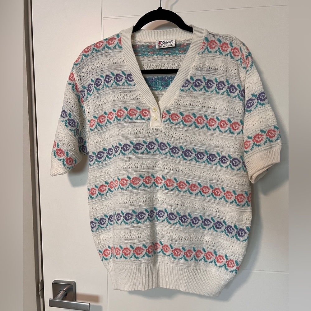 Vintage Floral Knit T Shirt